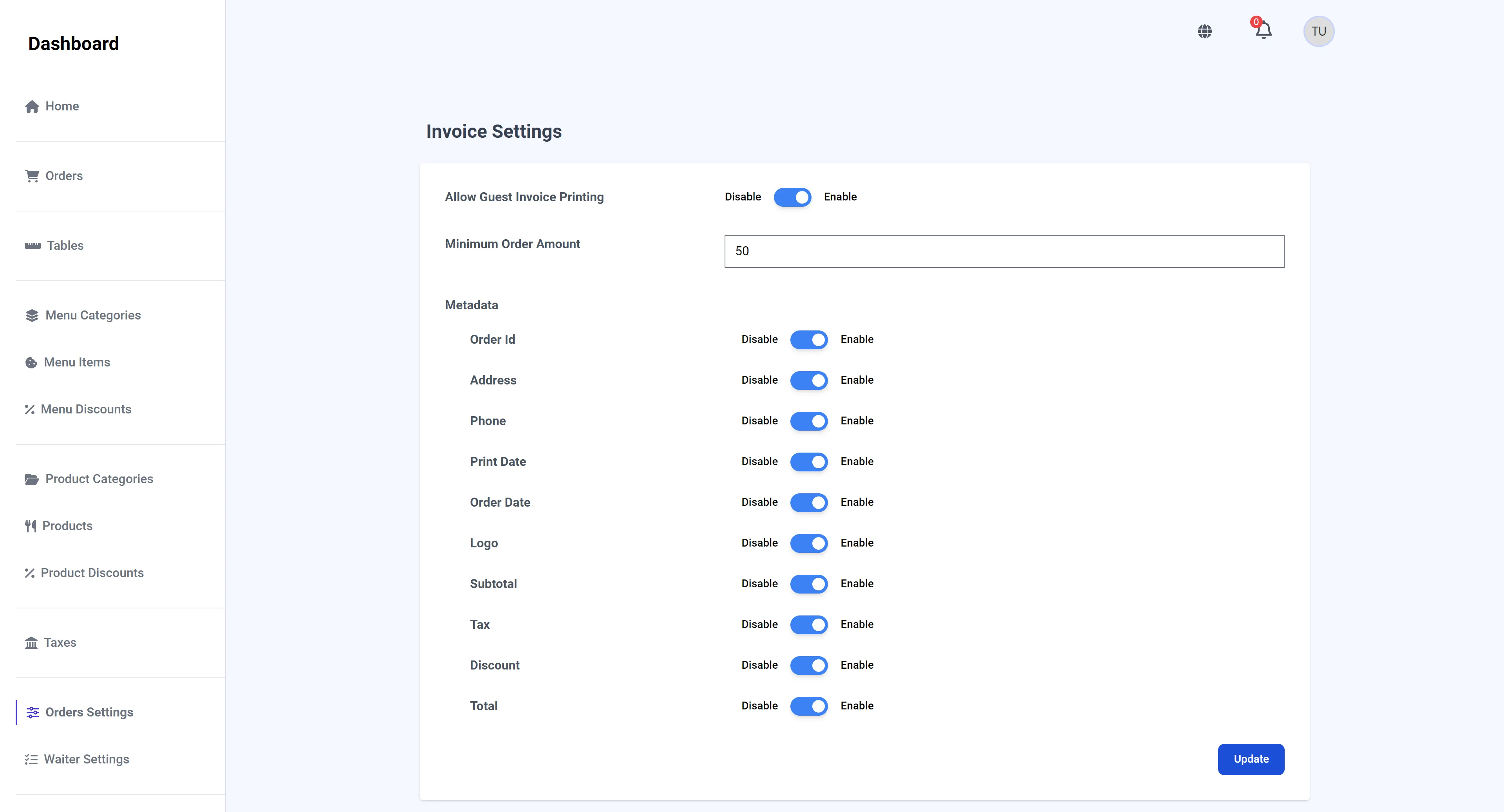 Restaurant Management System Image